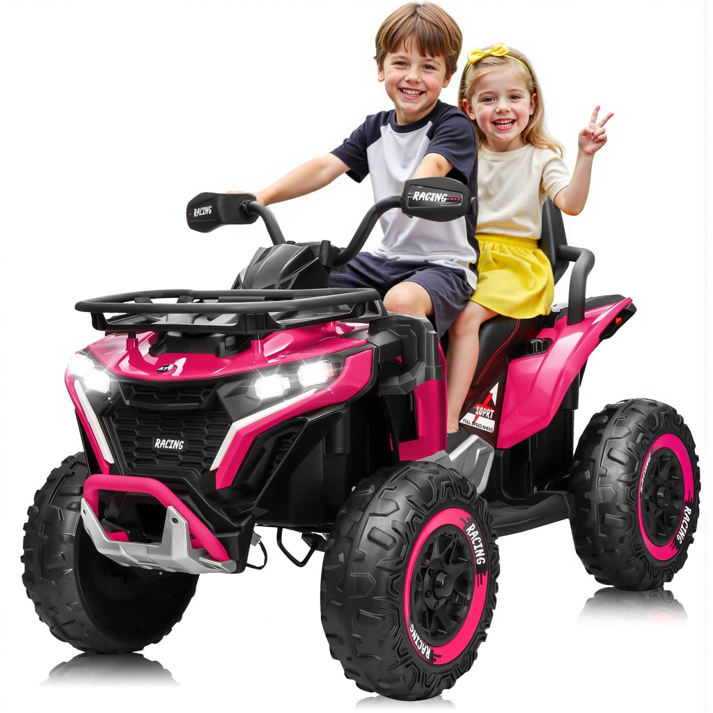 24V Kids ATV Four Wheeler with EVA Tires, 2 Seater, 800W Motors, Remote Control, Pink B419679