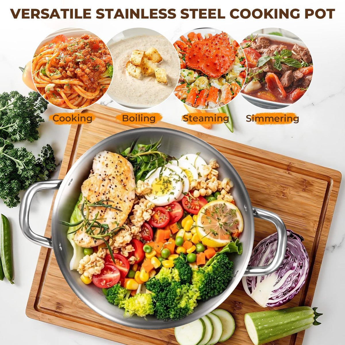 20 Quart Tri-Ply Stainless Steel Stock Pot X9220