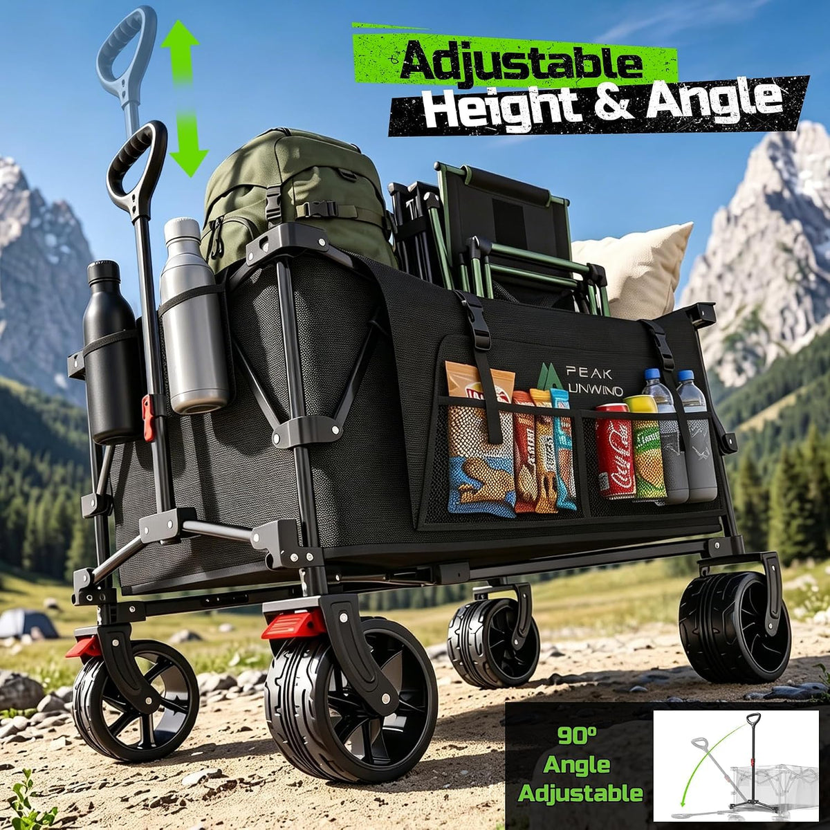 Collapsible Heavy Duty Beach Wagon with Big Wheels E661