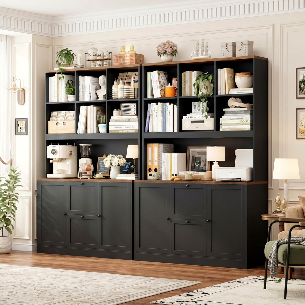 72'' Tall File Bookcase with Power Outlet & 2 Filing Drawers V324