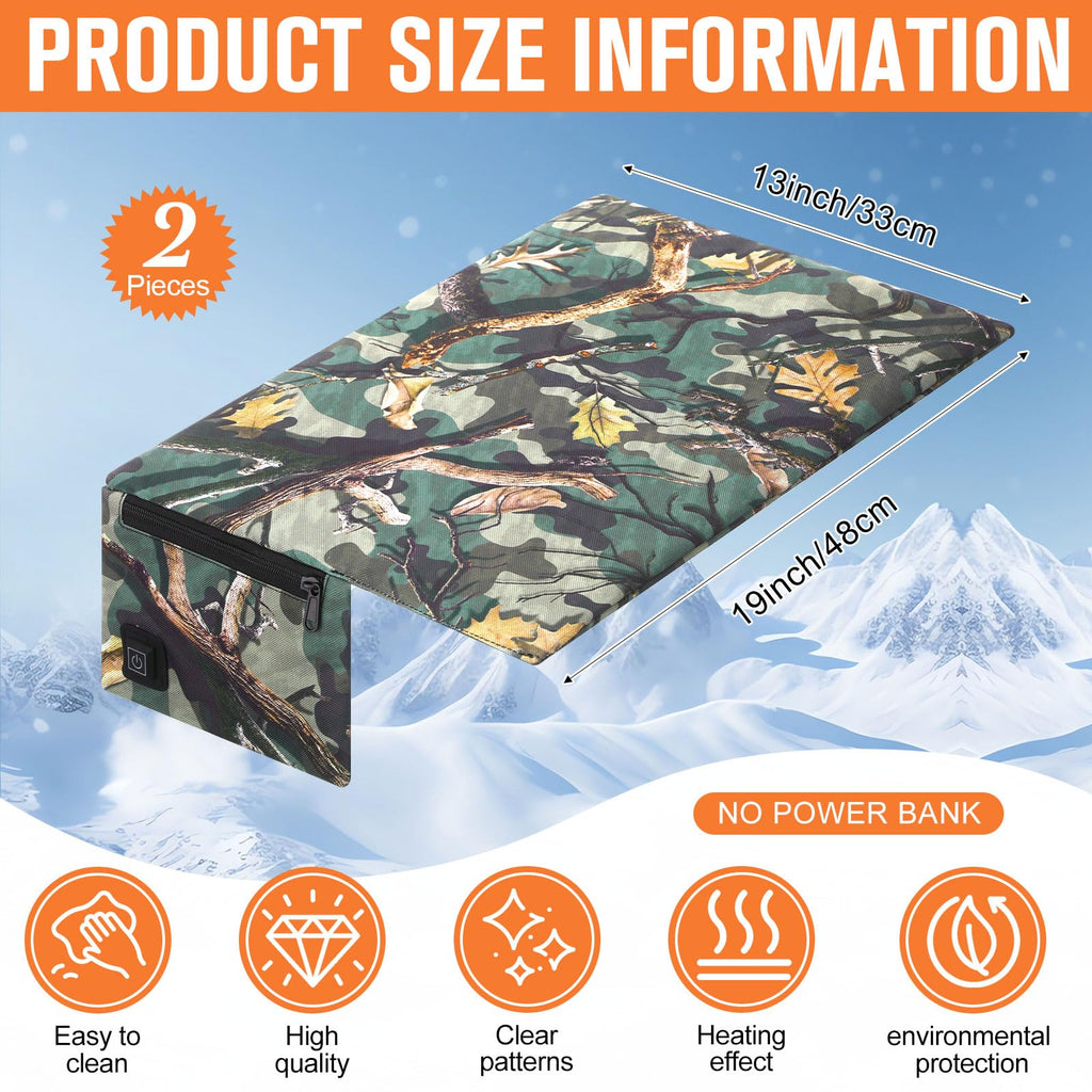2 Pcs Heated Hunting Seat Cushion Pad F536