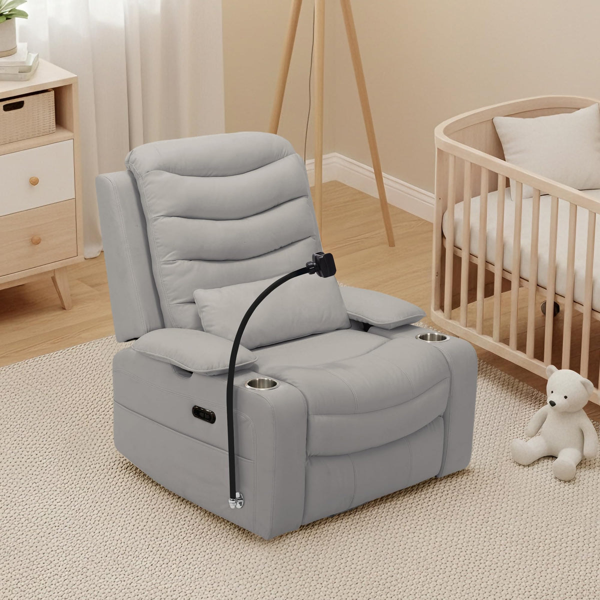 Grey Swivel Rocking Recliner L336
