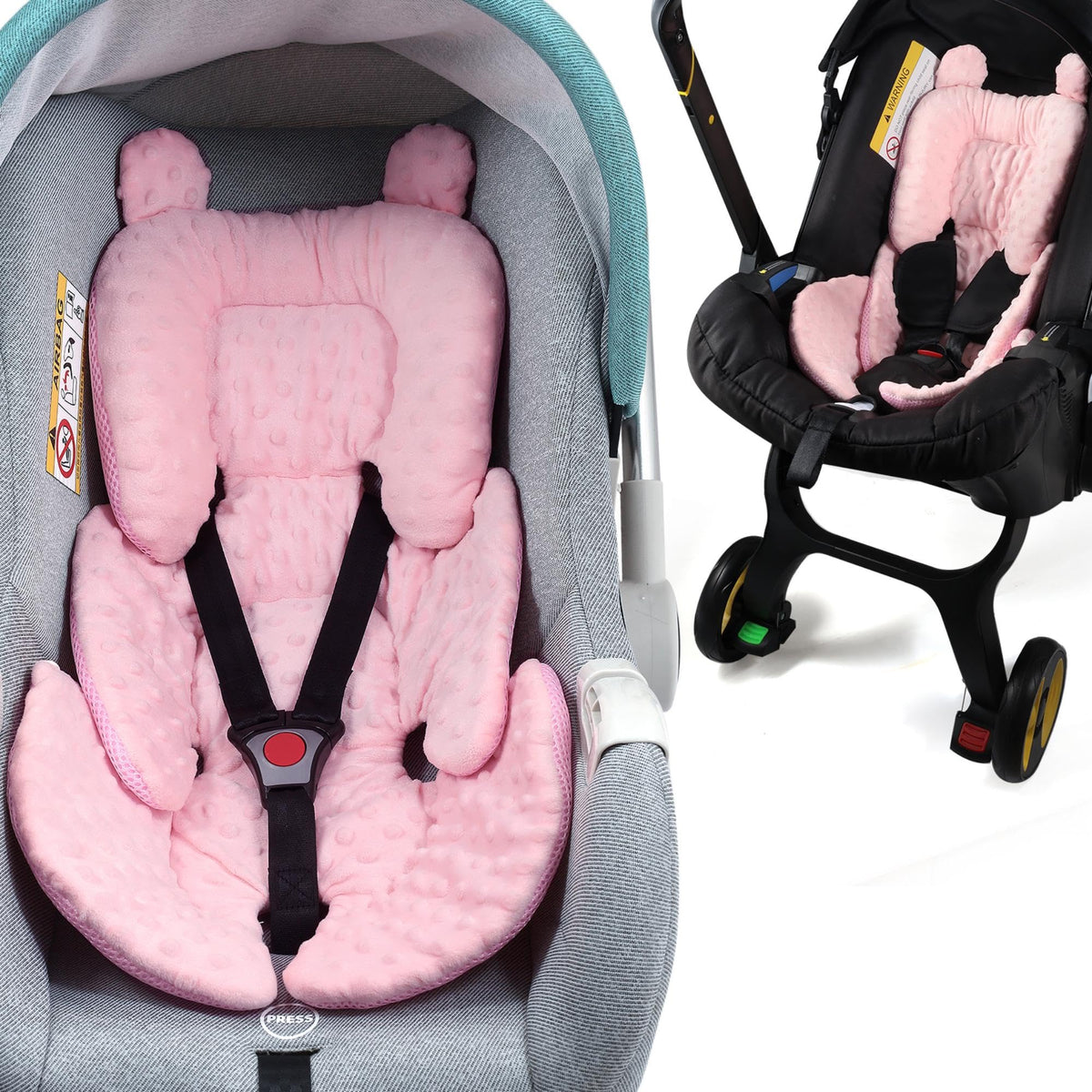 Reversible Carseat Head Body Support Newborn Pink I231547