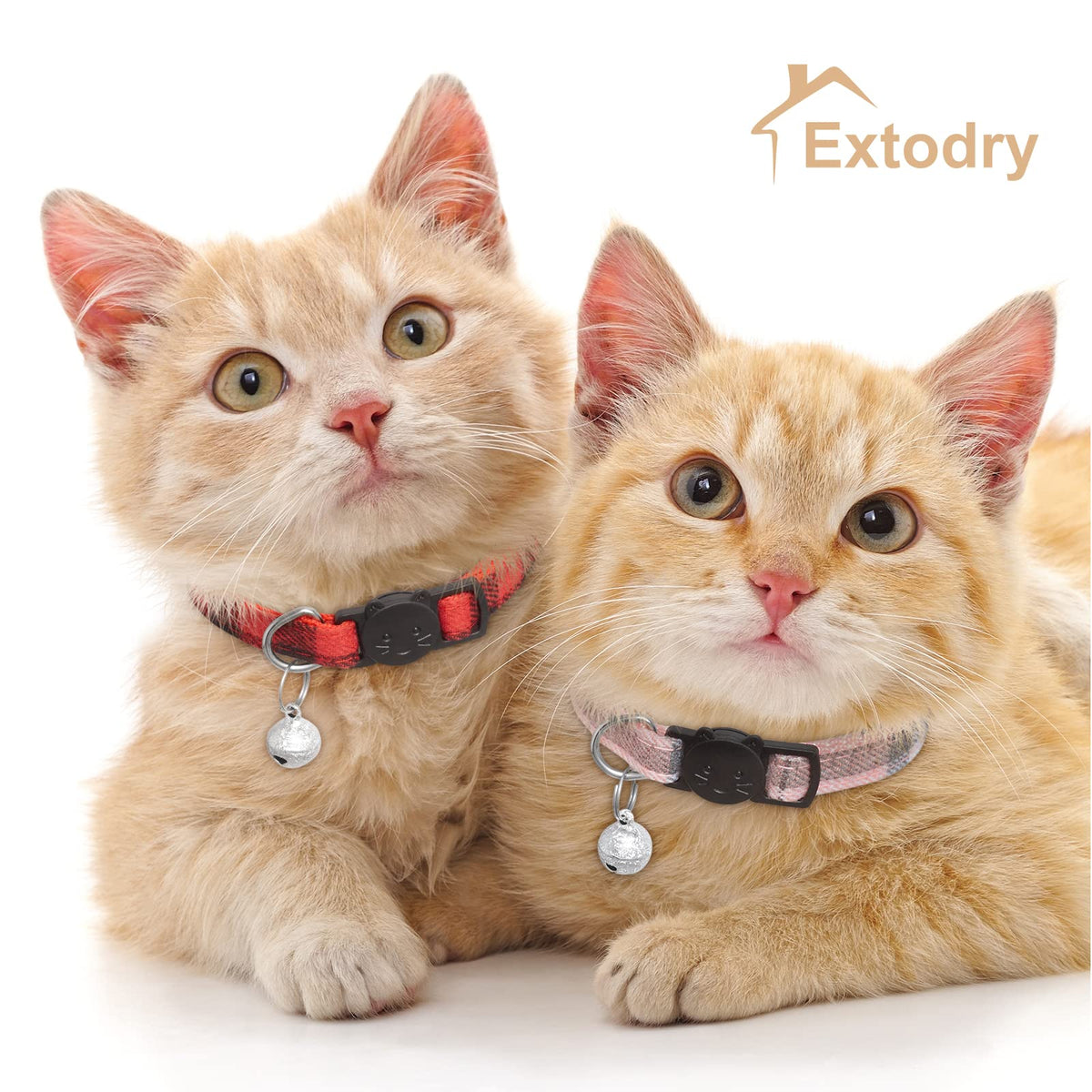 6 Pack Plaid Cat Collars with Bells G91745