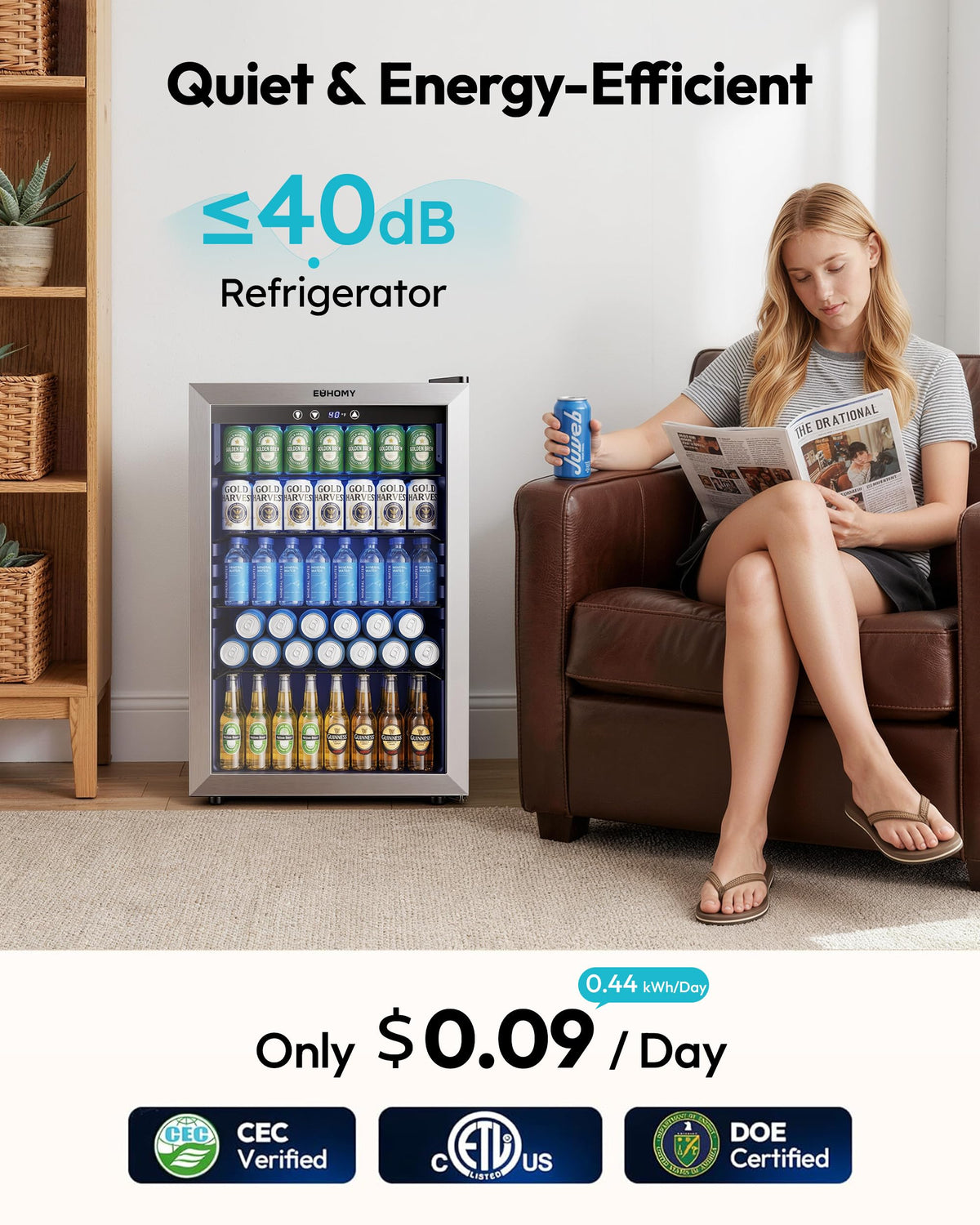 145 Can 4.5 Cu.ft Mini Fridge with Glass Door Y176369