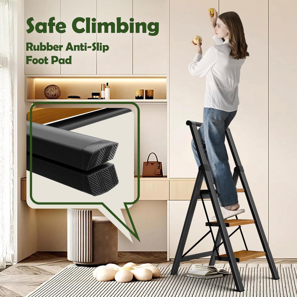 3 Step Aluminum Foldable Step Stool U885