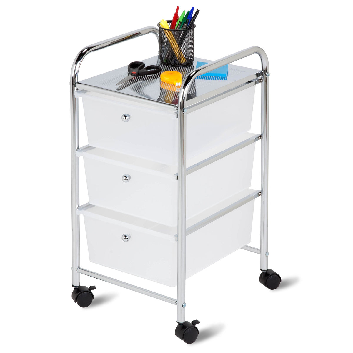3 Drawer Plastic Storage Cart on Wheels U2540