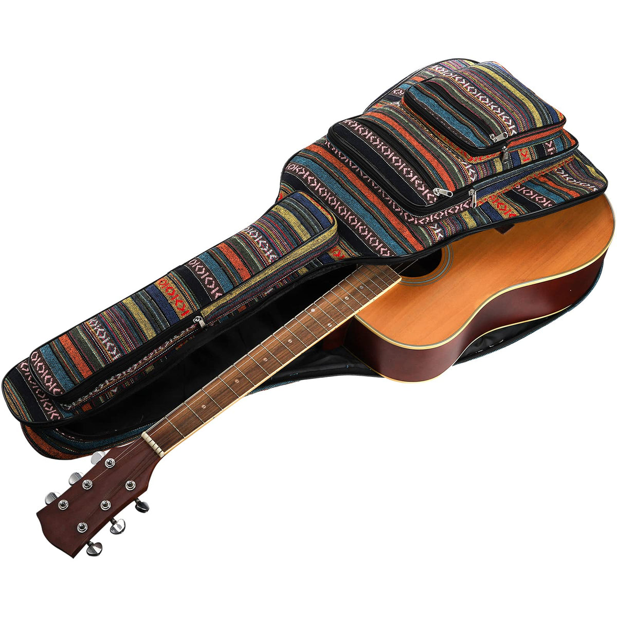 43 Inch Acoustic Guitar Gig Bag with Backpack Strap and 5 Pockets T945406