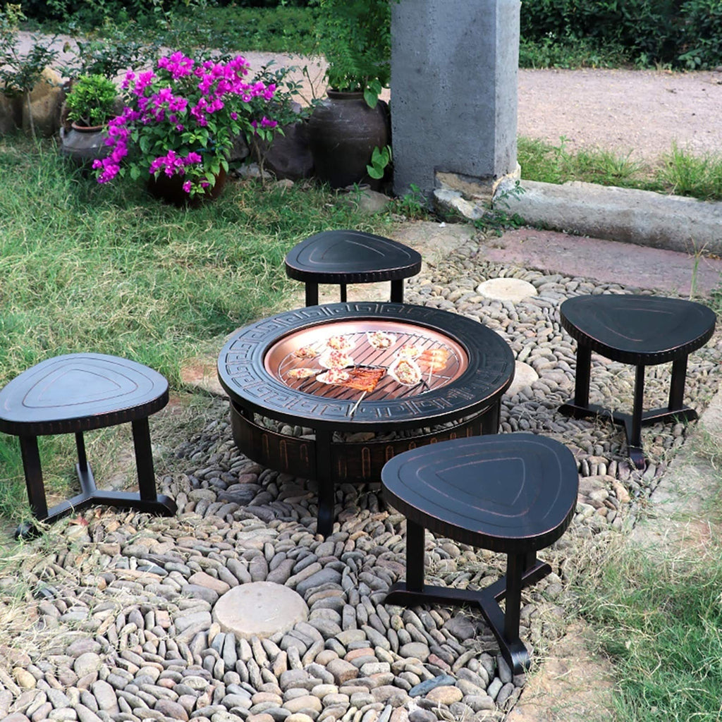 Wood-Burning Fire Pit Bowl with Spark Screen M256328