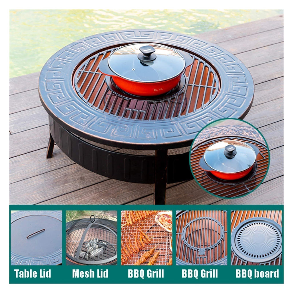Wood-Burning Fire Pit Bowl with Spark Screen M256328