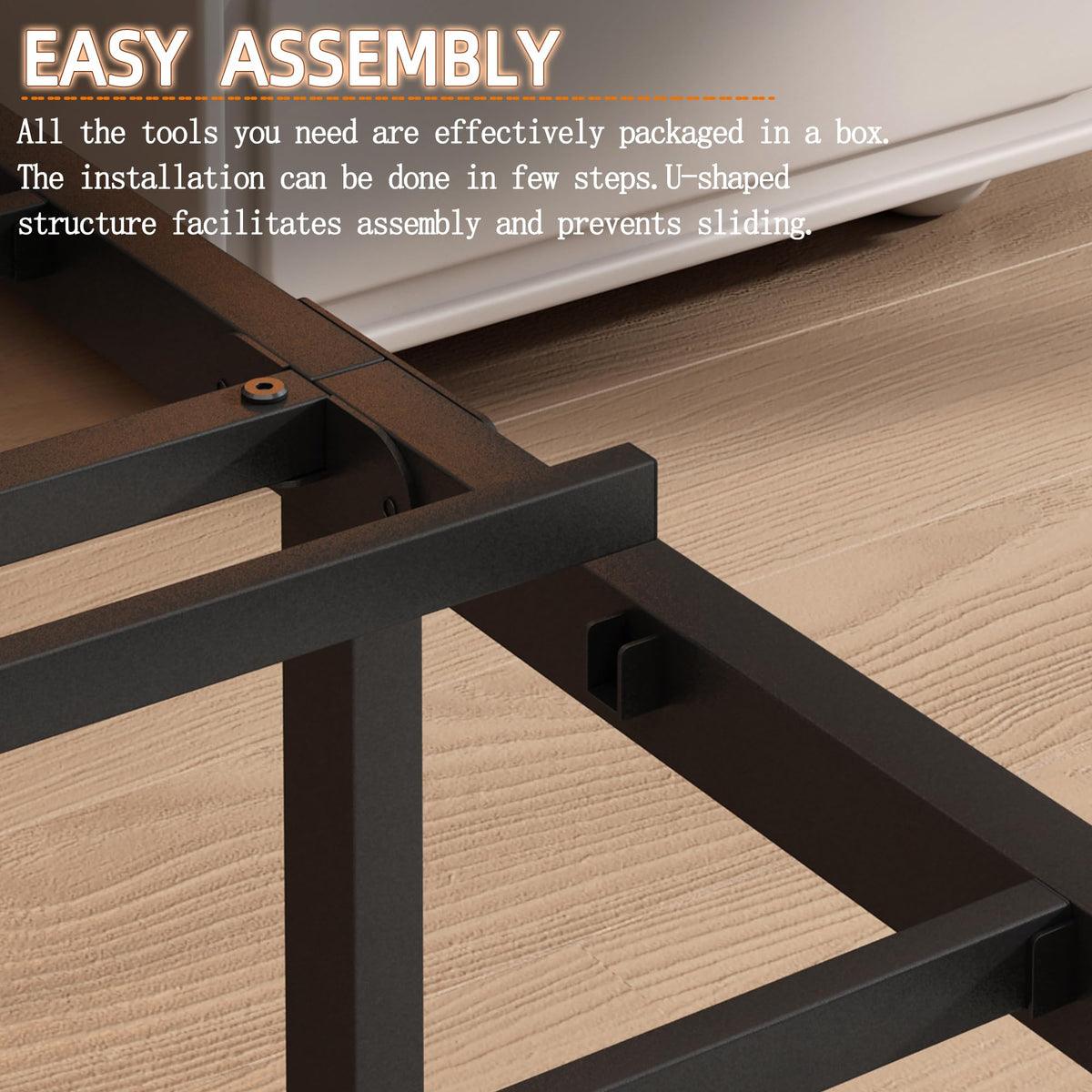 Black Full Bed Frame with Headboard J68503