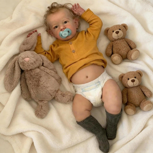 20 inch Vinyl Reborn Baby Doll with Hair Q697159