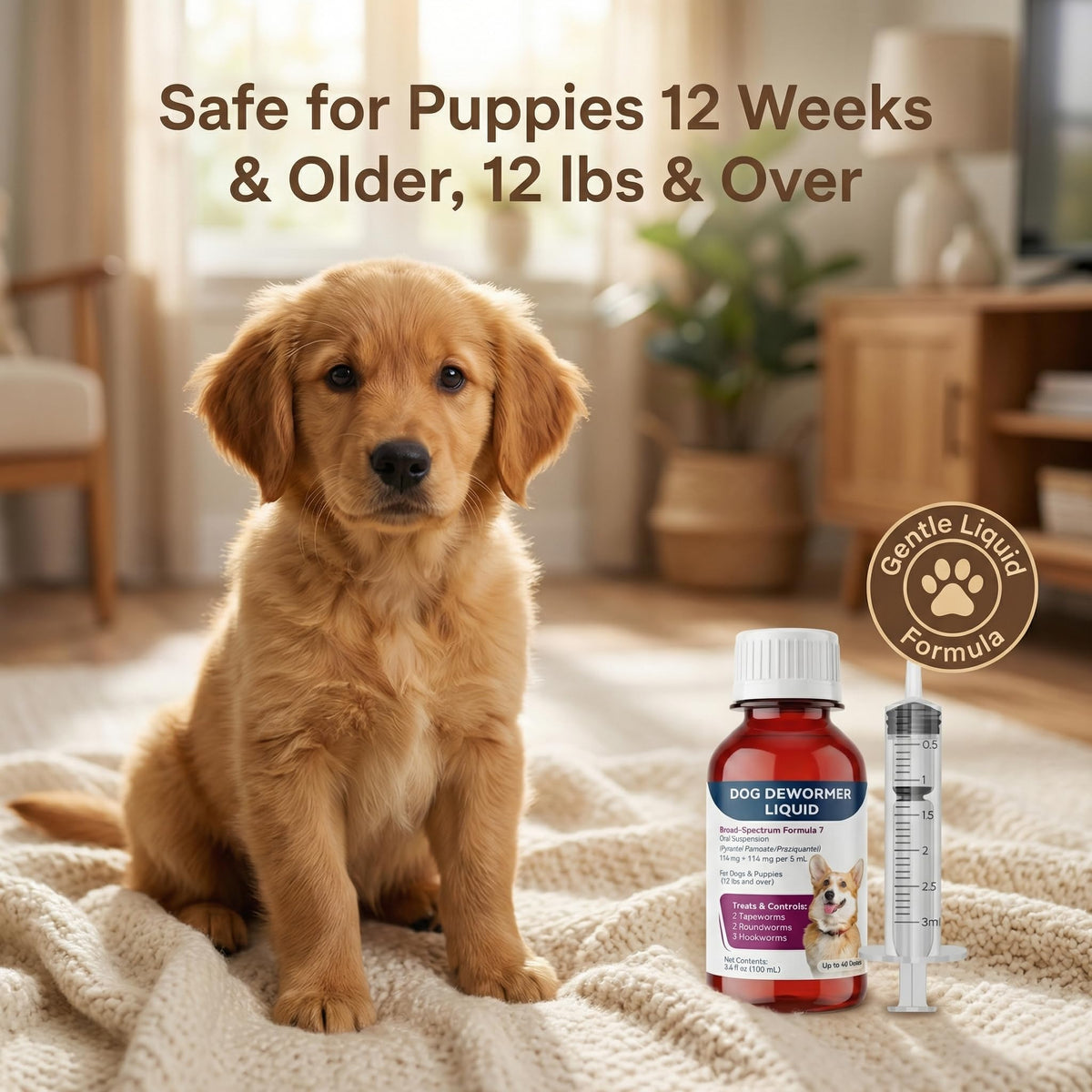 Liquid Dog Dewormer with Dosing Syringe 100ml X1964