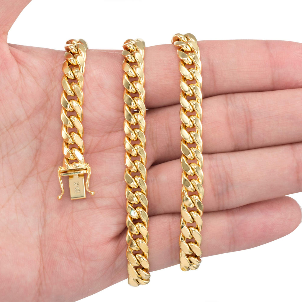 10k Yellow Gold Cuban Link Chain Necklace L724