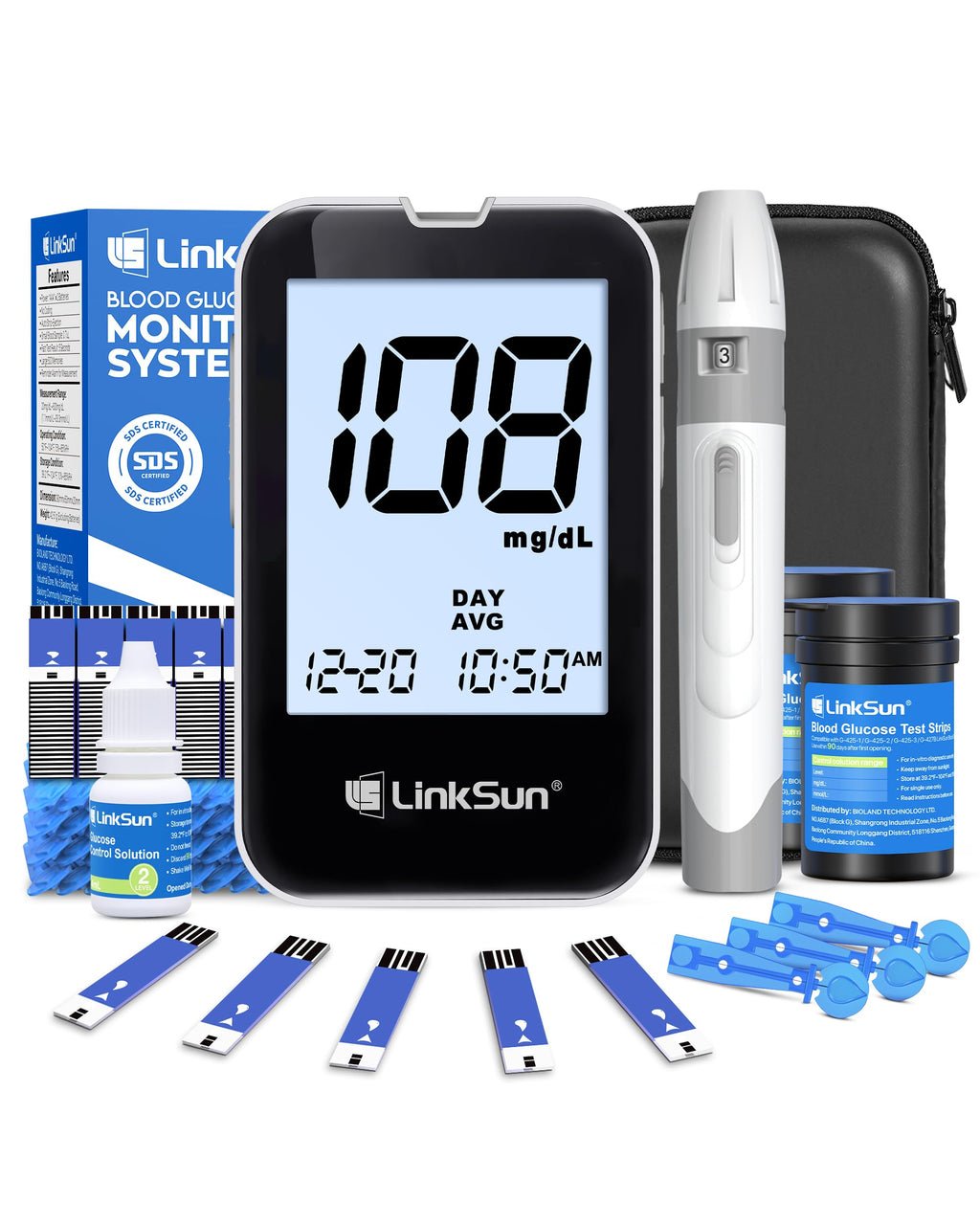 Blood Sugar Testing Kit, 100 Strips & Lancets P515