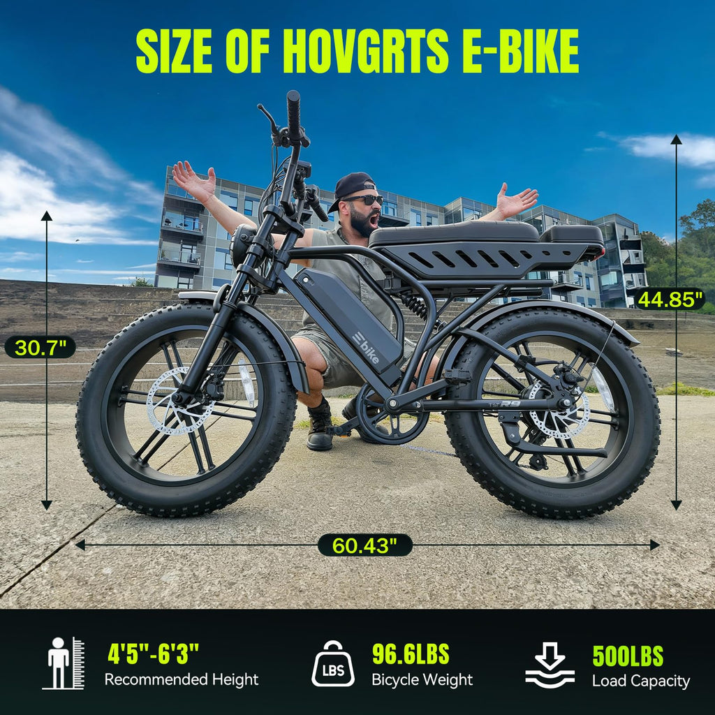 Electric Bike 48V 15Ah Battery 1500W Peak Motor 20 * 4.0 Fat Tire V766