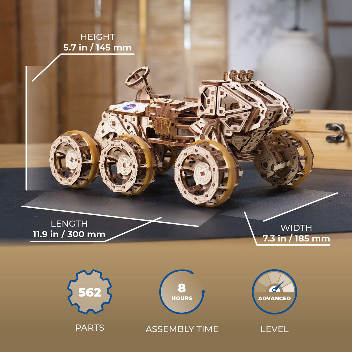 3D Wooden Puzzle Mechanical Model with Spring Drive A960