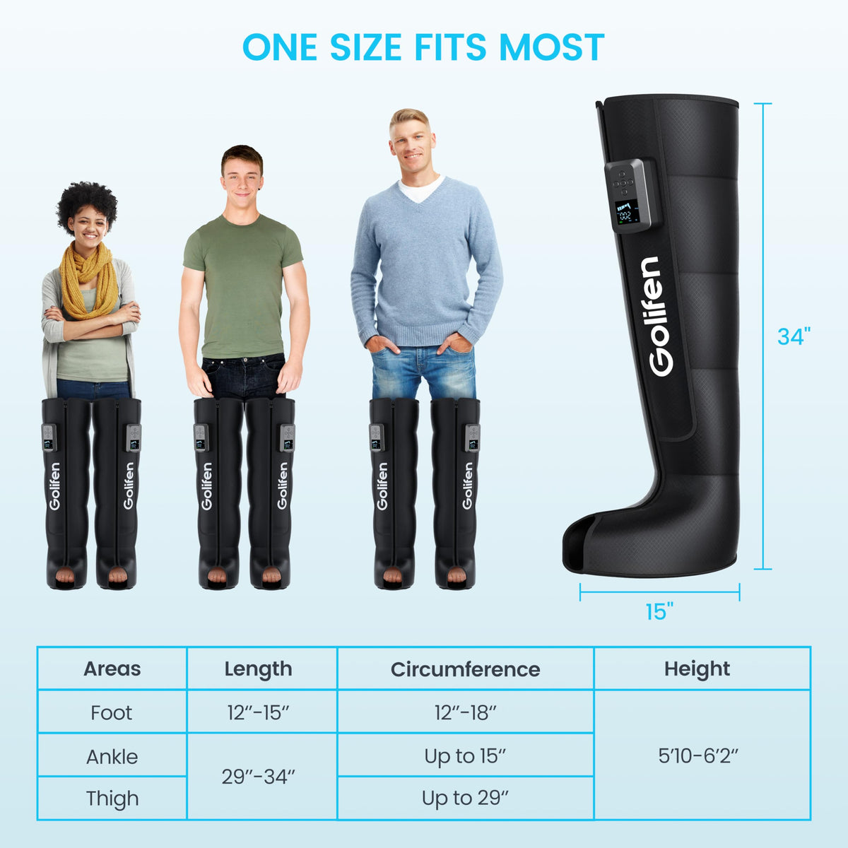 Cordless Leg Compression Massager with 5 Air Chambers Q83070