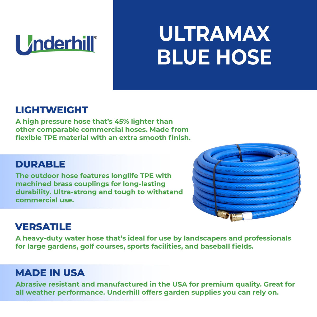 Blue 100 ft Lightweight Flexible Anti-Kink Garden Water Hose Q687
