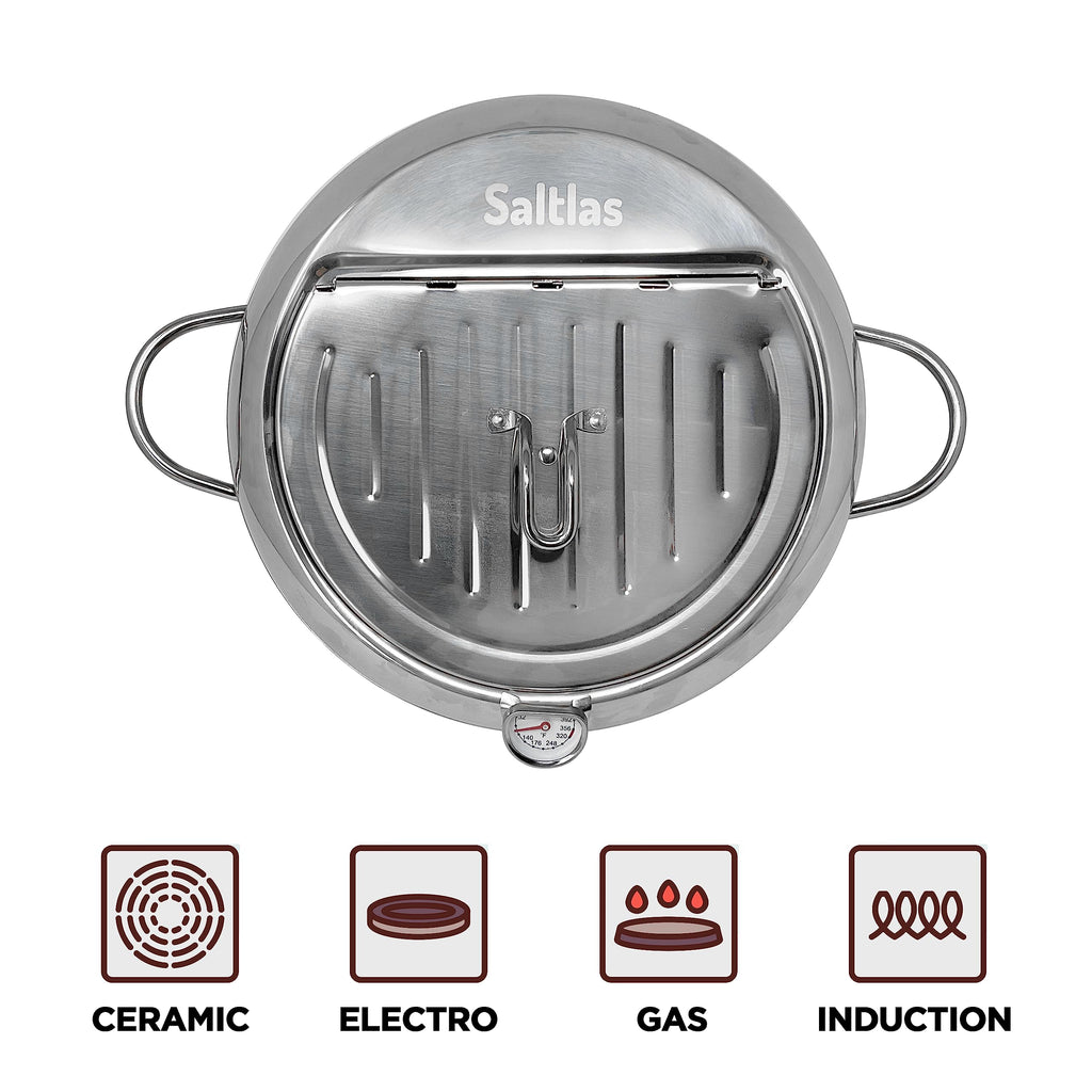 Deep Fryer Pot with Lid, 304 Stainless Steel H811203
