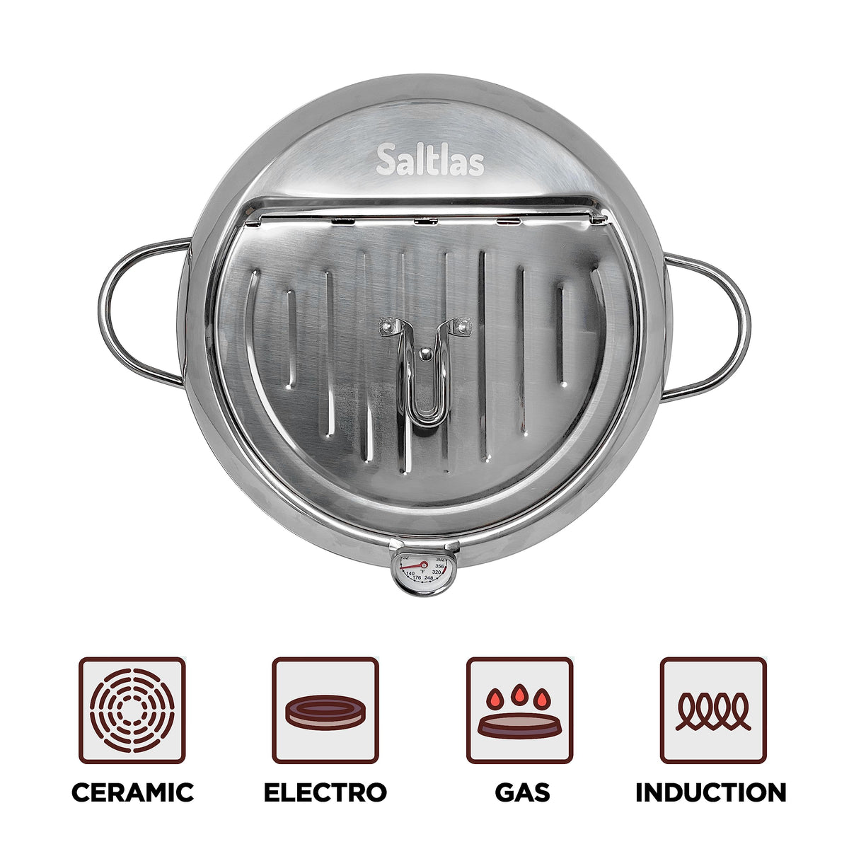 Deep Fryer Pot with Lid, 304 Stainless Steel H811203