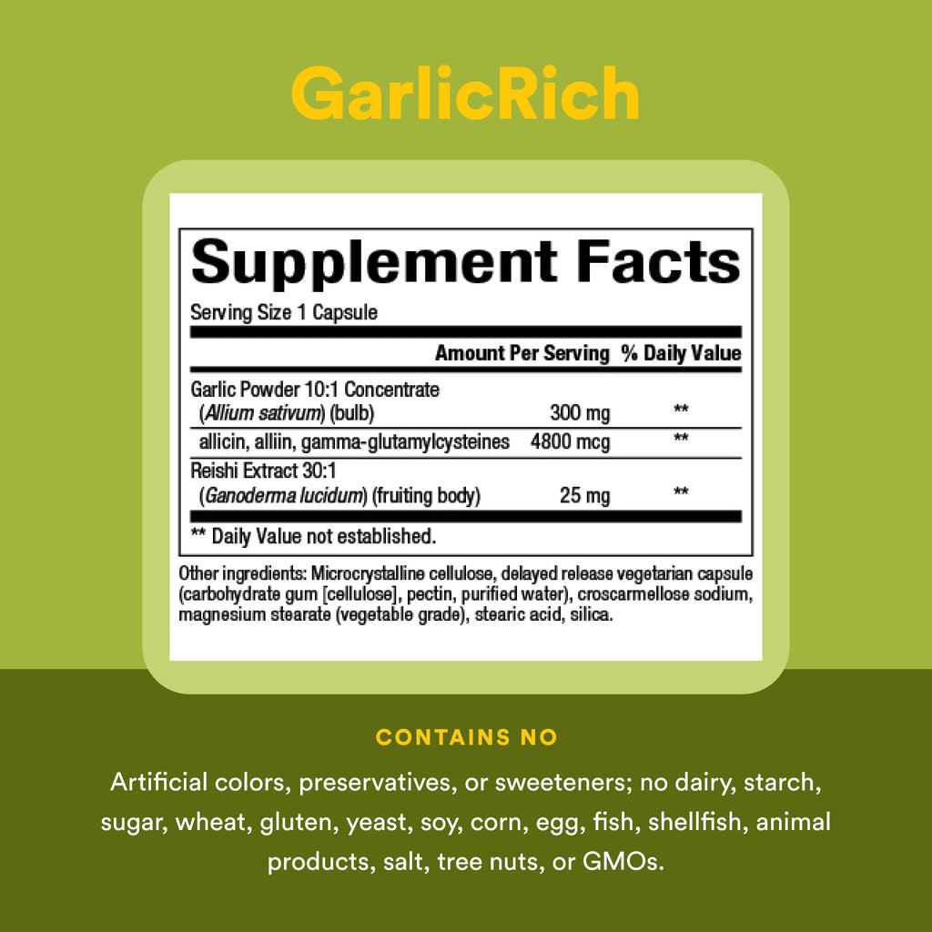 Garlic + Reishi 120 Delayed Release Veg Caps R9468