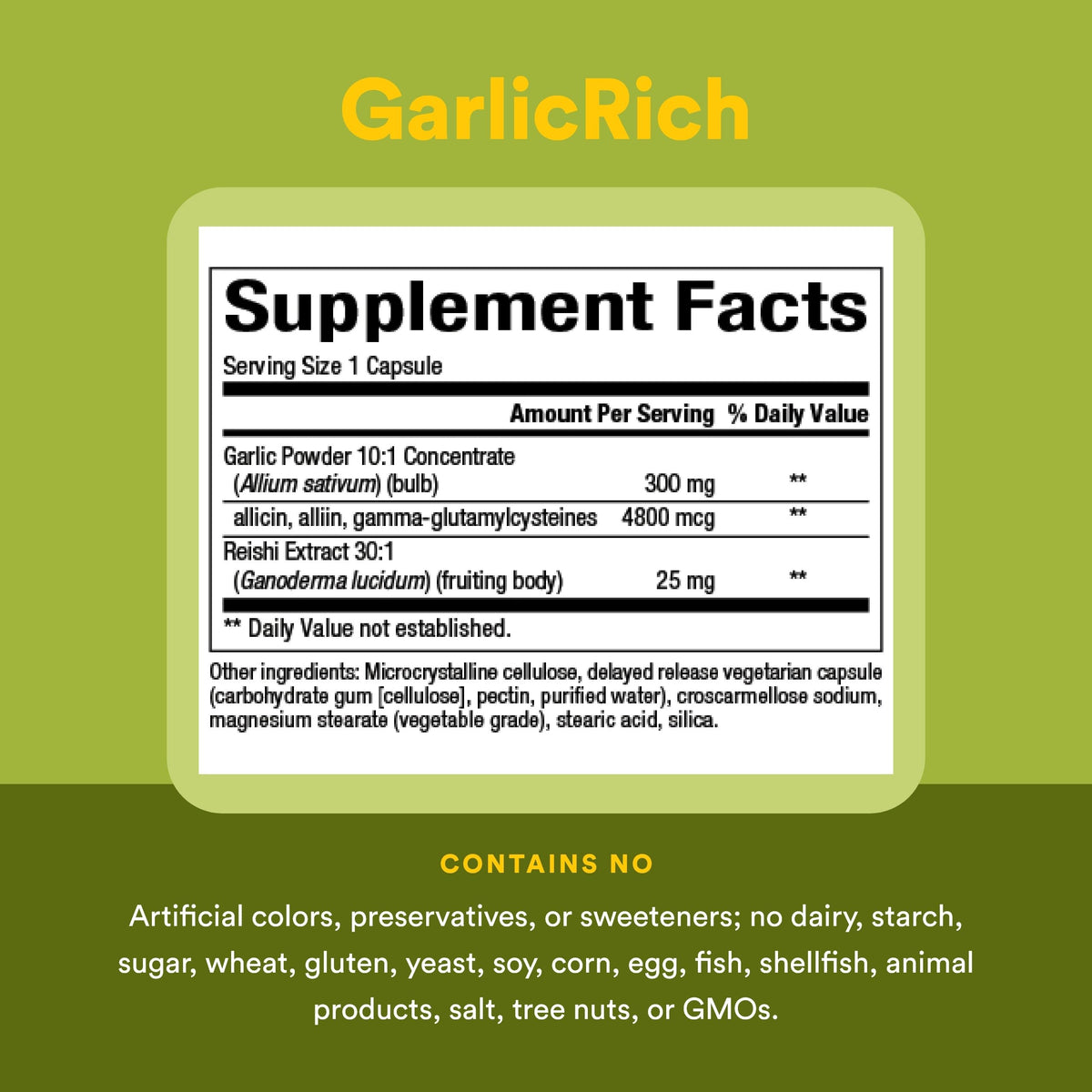Garlic + Reishi 120 Delayed Release Veg Caps R9468