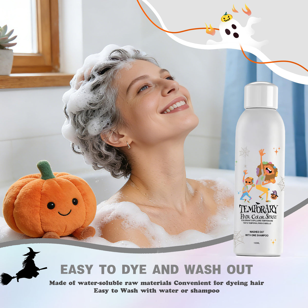 White Temporary Hair Color Spray 150ml K36670