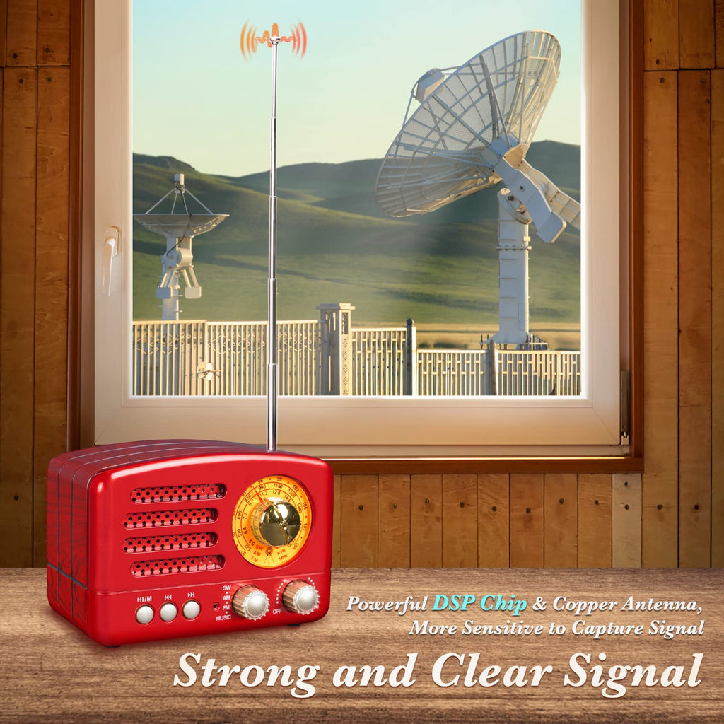 Retro Vintage AM FM Radio with Bluetooth Speaker S550610