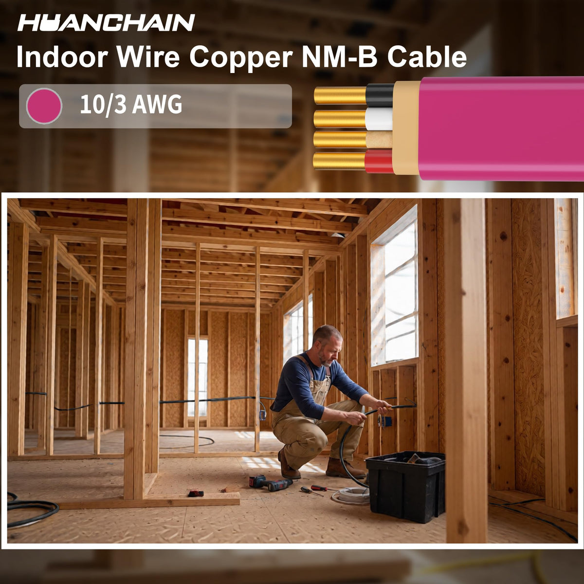 Pink 100FT Non-Metallic Sheathed Cable A612028