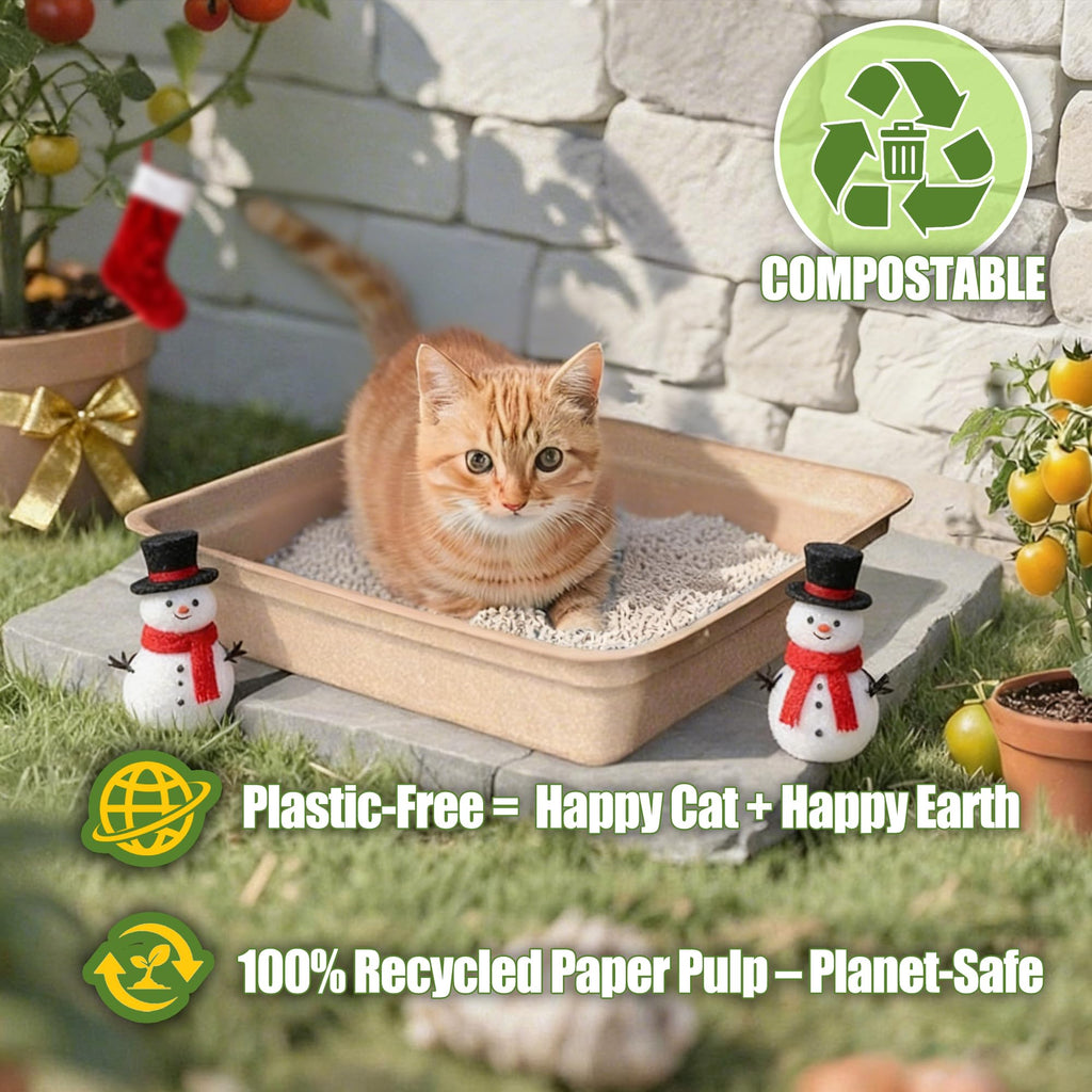Disposable Litter Box for Cats Large 2/4/6/8-Pack 17.5X 13.5in Leak-Proof J31915