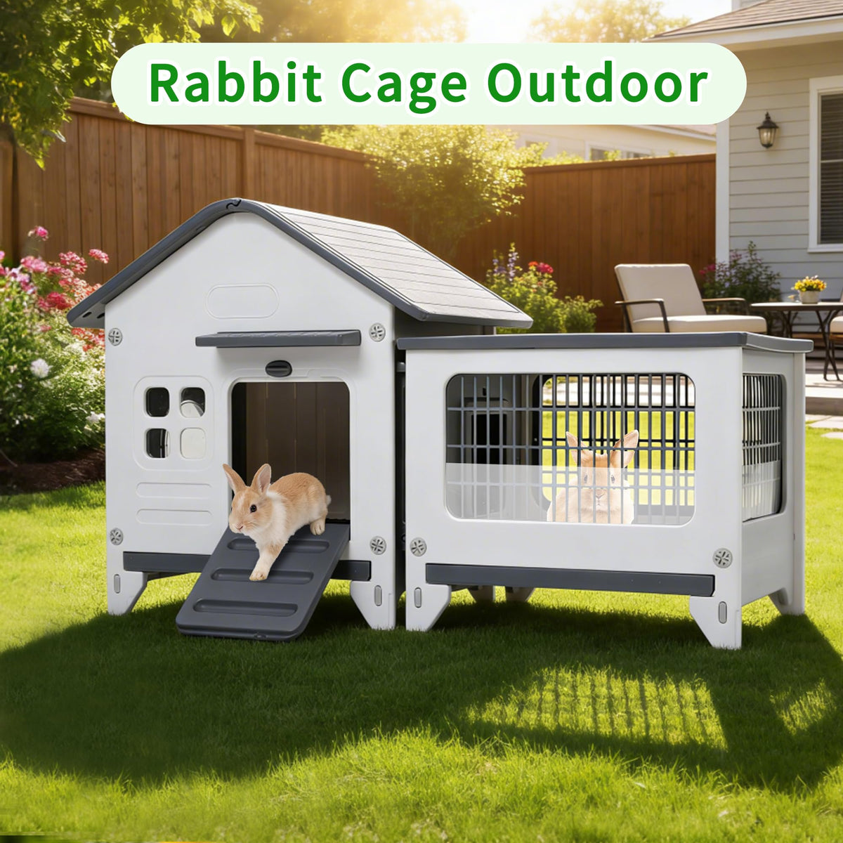 Plastic Rabbit Cage with Run M1933
