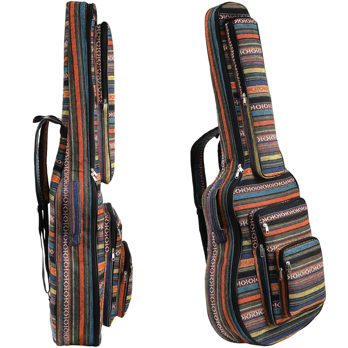 43 Inch Acoustic Guitar Gig Bag with Backpack Strap and 5 Pockets T945406
