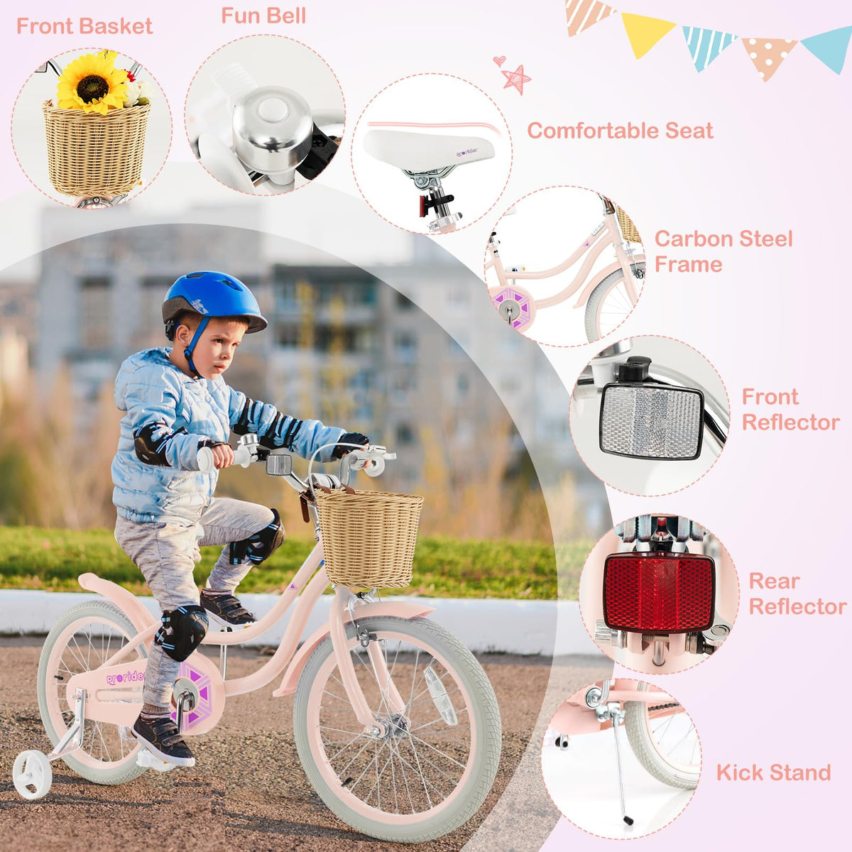 14 16 18 Inch Kids Bike with Training Wheels R19820
