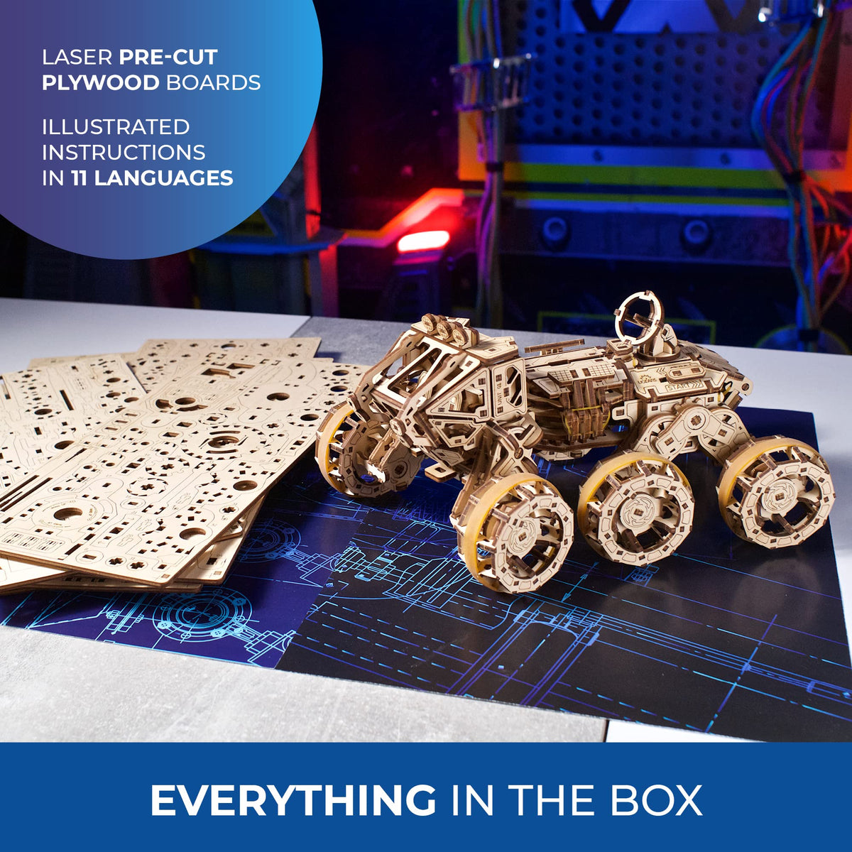 3D Wooden Puzzle Mechanical Model with Spring Drive A960