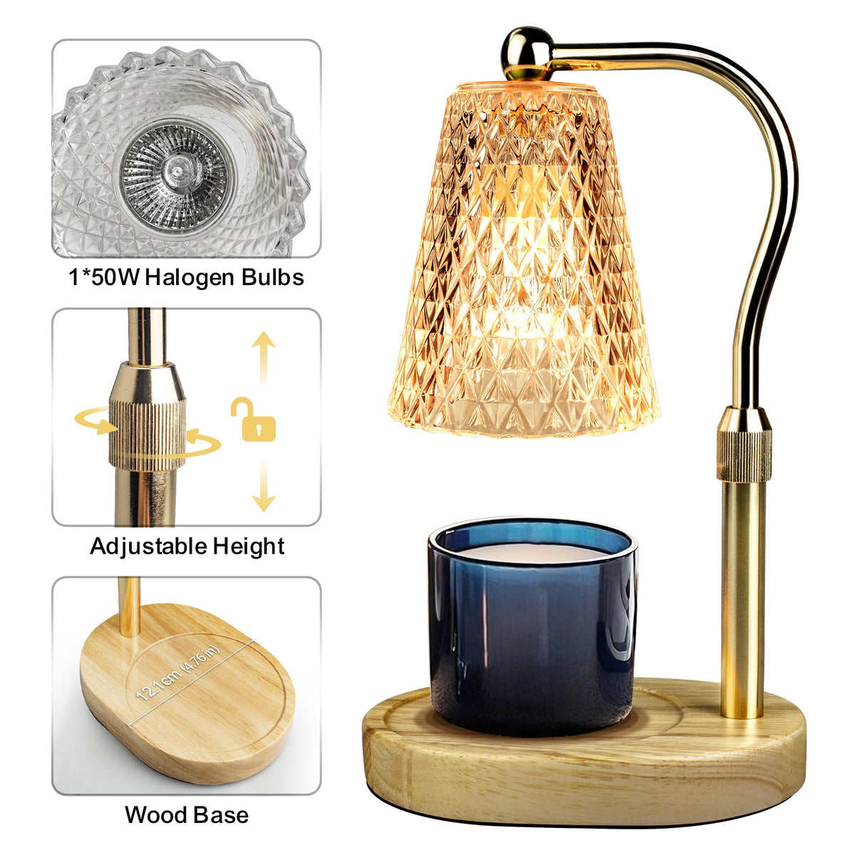 Adjustable Candle Warmer Lamp with Timer H30042