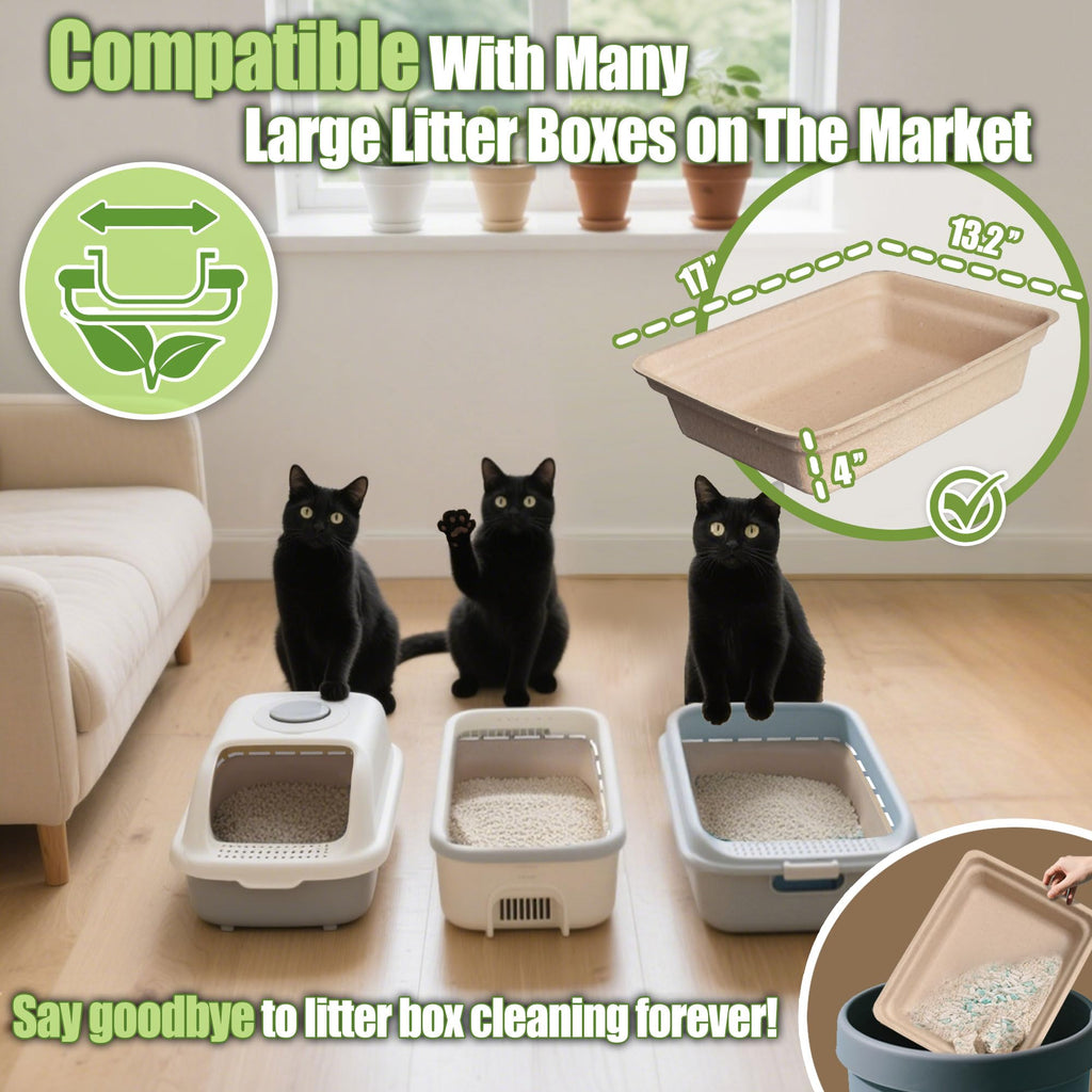 Disposable Litter Box for Cats Large 2/4/6/8-Pack 17.5X 13.5in Leak-Proof J31915