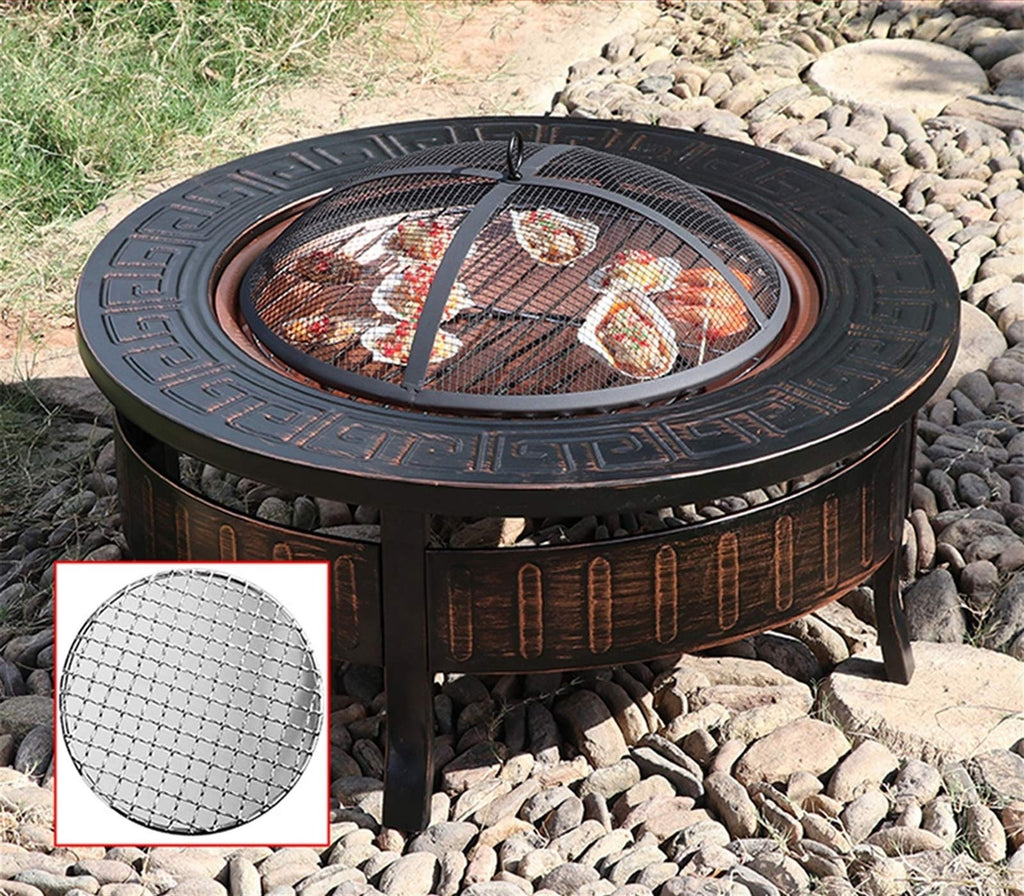 Wood-Burning Fire Pit Bowl with Spark Screen M256328