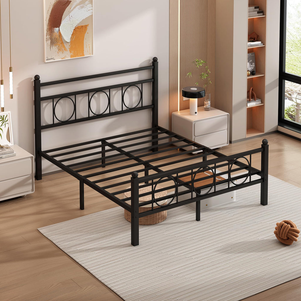 Black Full Bed Frame with Headboard J68503