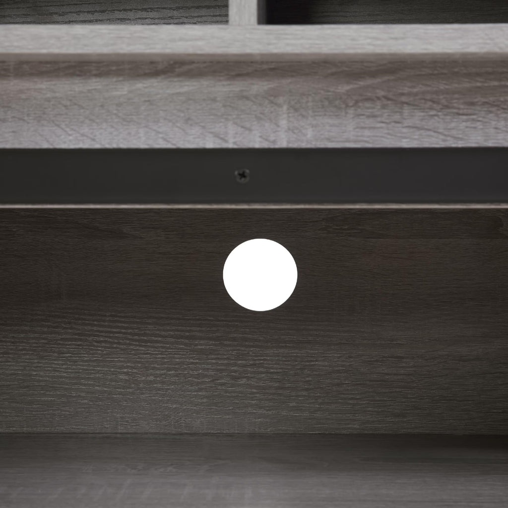 65" Grey Farmhouse TV Stand with Sliding Doors Z5597