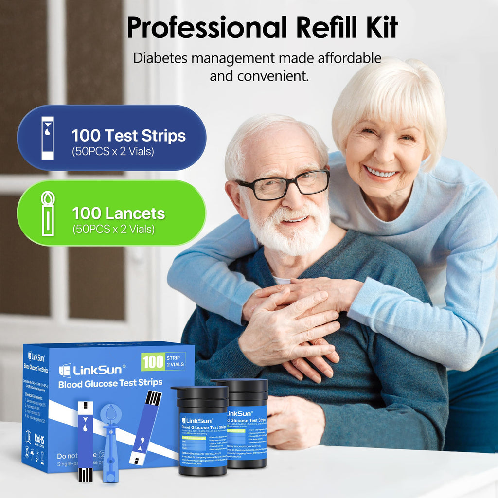 Blood Sugar Testing Kit, 100 Strips & Lancets P515
