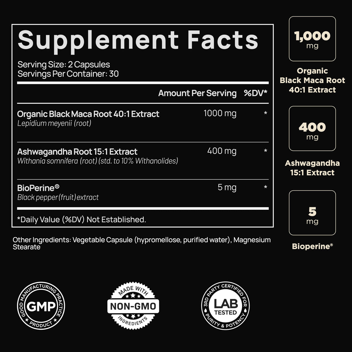 Organic Black Maca Root with Ashwagandha B827