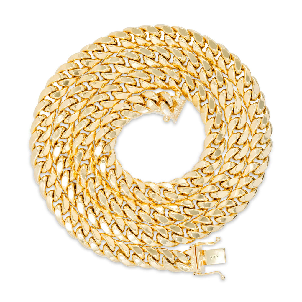 10k Yellow Gold Cuban Link Chain Necklace L724