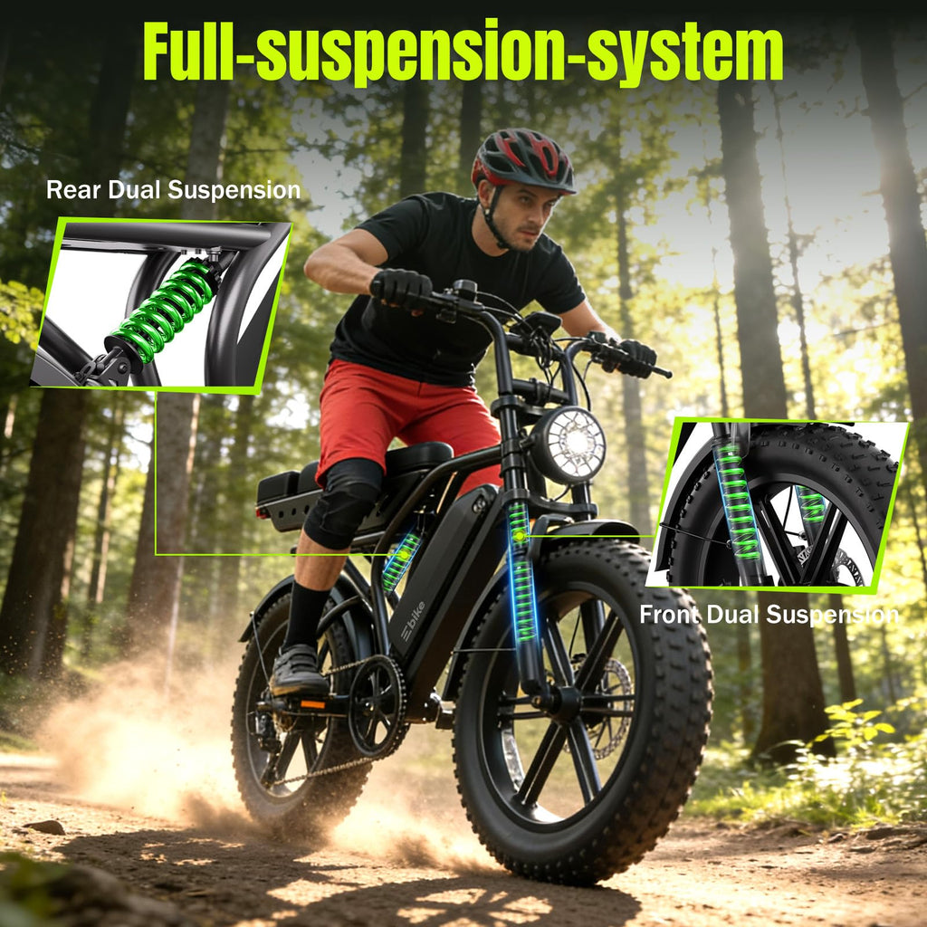 Electric Bike 48V 15Ah Battery 1500W Peak Motor 20 * 4.0 Fat Tire V766