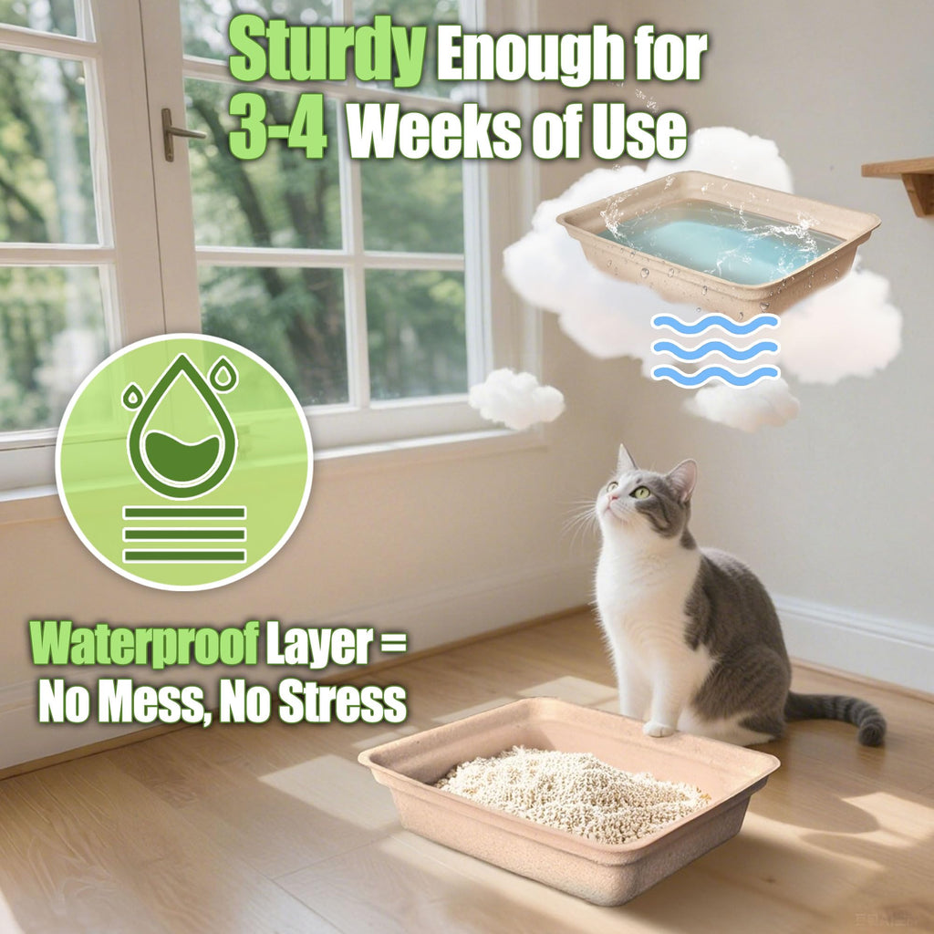 Disposable Litter Box for Cats Large 2/4/6/8-Pack 17.5X 13.5in Leak-Proof J31915