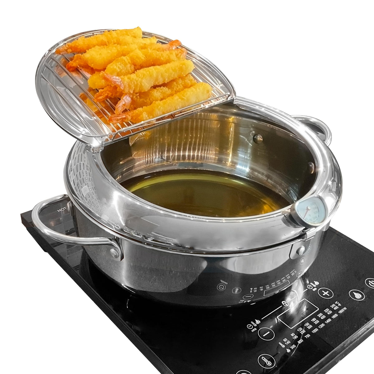 Deep Fryer Pot with Lid, 304 Stainless Steel H811203