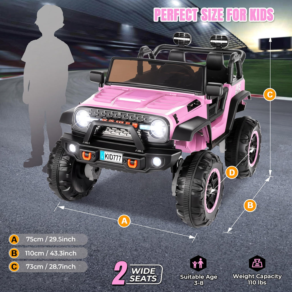 24V Ride On Toy 2 Seater 4WD Pink S32420