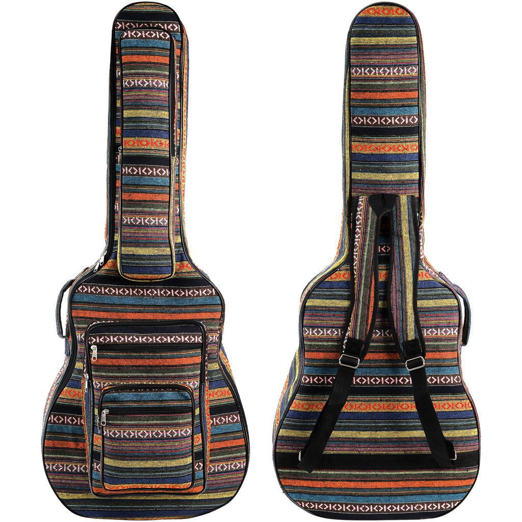 43 Inch Acoustic Guitar Gig Bag with Backpack Strap and 5 Pockets T945406