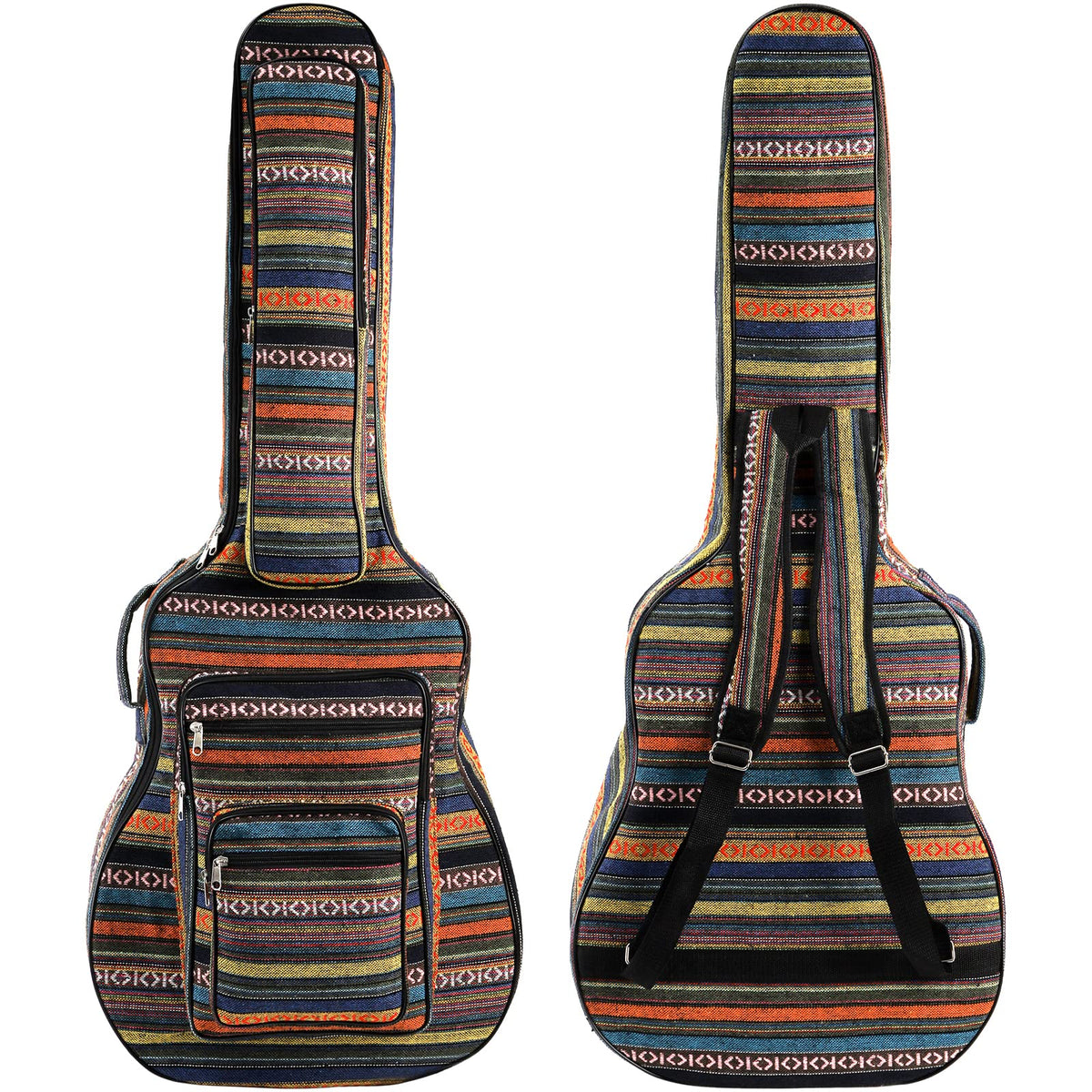 43 Inch Acoustic Guitar Gig Bag with Backpack Strap and 5 Pockets T945406