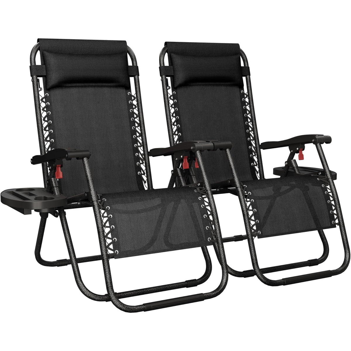 26" Zero Gravity Recliners Set of 2 Dark Black O1556